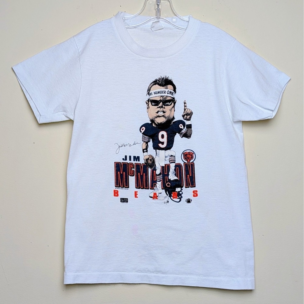 Vintage Jim McMahon Chicago Bears Sal Single Stitch Shirt 1987 Youth Size 7-8‎